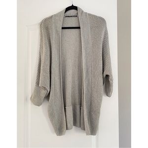 Zara knit cardigan open front butterfly sleeve grey